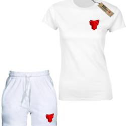 Γυναικείο Σετ  μπλουζάκι με βερμούδα Takeposition, Λευκό, 504506-0010-03-01
