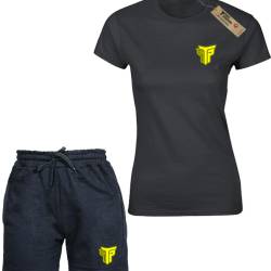 Γυναικείο Σετ  μπλουζάκι με βερμούδα Takeposition, Μαύρο, 504506-0010-04-02