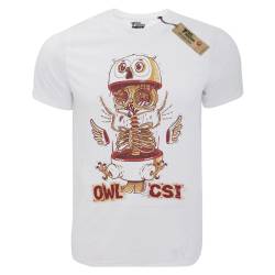 T-shirt unisex Takeposition T-cool λευκό Owl Csi, 900-1502