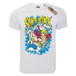 T-shirt unisex Takeposition T-cool λευκό Shark Attack, 900-1508