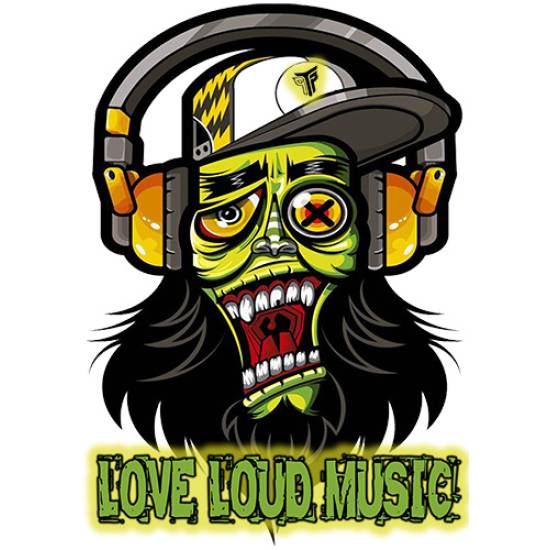 Hoodie φούτερ με κουκούλα Takeposition H-cool Love Loud Music μαύρο, 907-1514