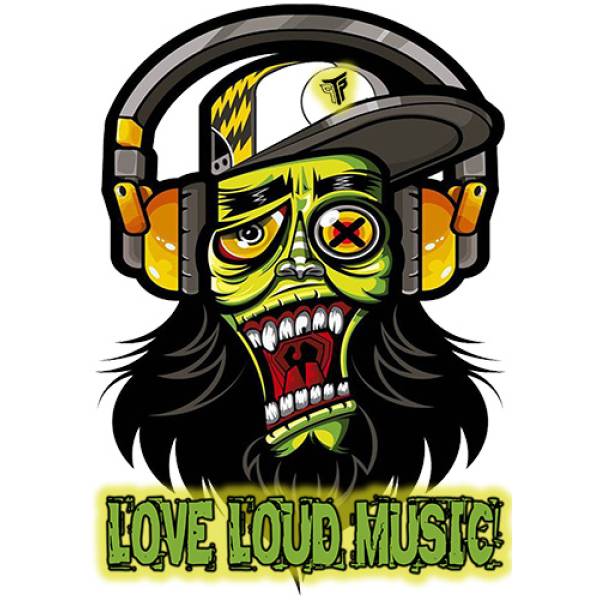 Hoodie φούτερ με κουκούλα Takeposition H-cool Love Loud Music μαύρο, 907-1514 