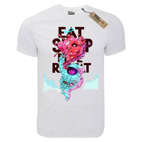 T-shirt unisex Takeposition T-cool λευκό Eat sleep repat, 900-1517 