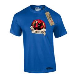 T-shirt ανδρικά με αστεία σχέδια βαμβακερά Takeposition IAM UNICORN, Μπλε, 320-1571