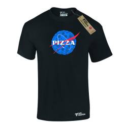 T-shirt ανδρικά με αστεία σχέδια βαμβακερά Takeposition Pizza, Μαύρο, 320-1572