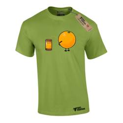 T-shirt ανδρικά με αστεία σχέδια βαμβακερά Takeposition Orange pee, Πράσινο μήλου / kiwi, 320-1573