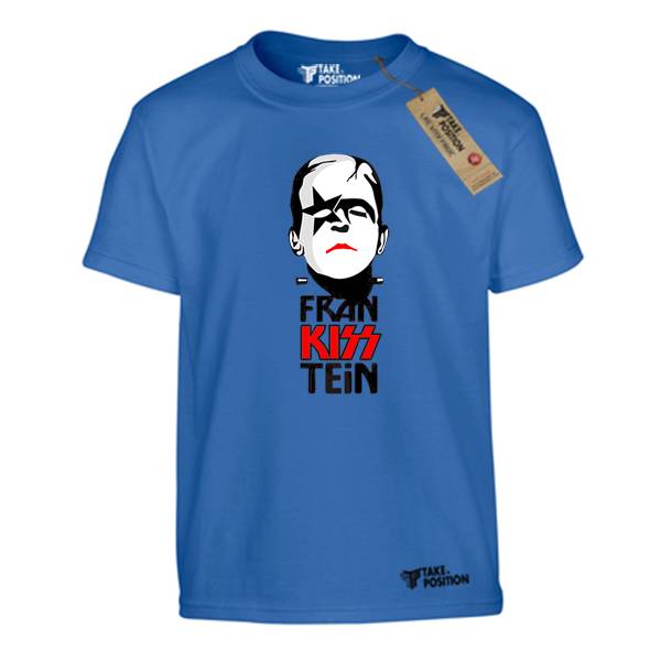Αστεία παιδικά μπλουζάκια βαμβακερά Takeposition H-cool Fran Kiss Tein, Μπλε Ραφ, 806-1565 