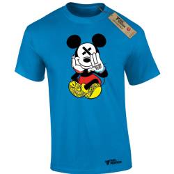 T-shirt ανδρικά με αστεία σχέδια βαμβακερά Takeposition Open your Mind, Μπλε Τιρκουάζ, 320-1580-16