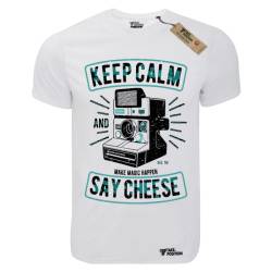 T-shirt unisex Takeposition T-cool λευκό Say cheese, 900-2026