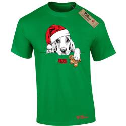 Χριστουγεννιάτικα Ανδρικά μπλουζάκια βαμβακερά Takeposition ,Santa claus dog, Πράσινο, 320-3002-14