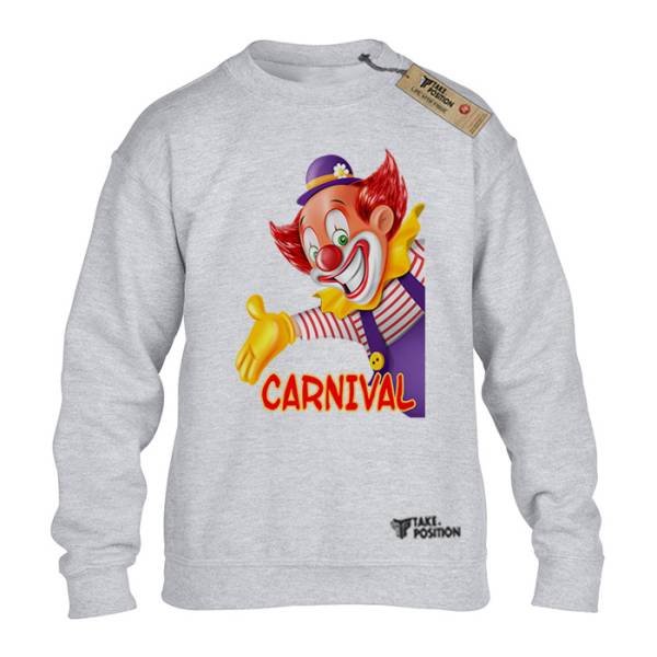 Αποκριάτικες Παιδικές μπλούζες φούτερ Takeposition H-cool Carnival  Clown, Γκρι, 810-3031-07 