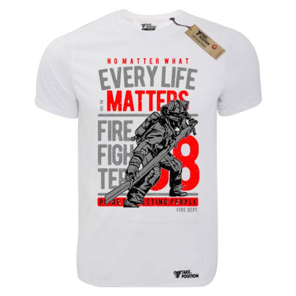 T-shirt unisex Takeposition T-cool λευκό Every Life Matters, 900-3503 