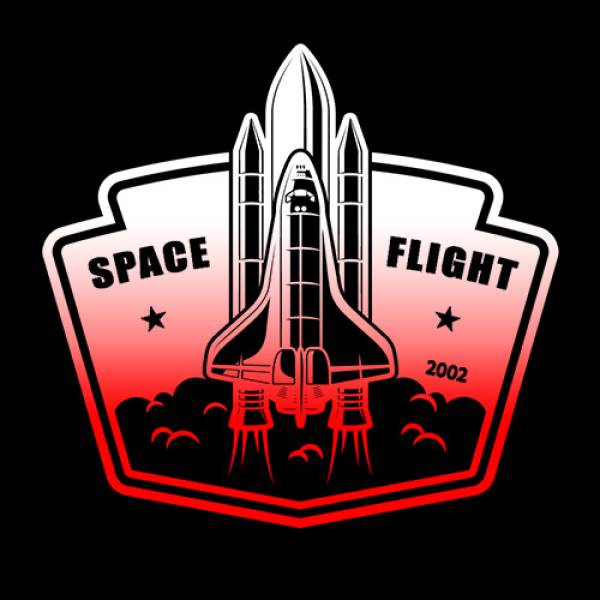 Μπλουζάκια ανδρικά βαμβακερά Takeposition Nasa Space Flight, Μαύρο, 320-4020 