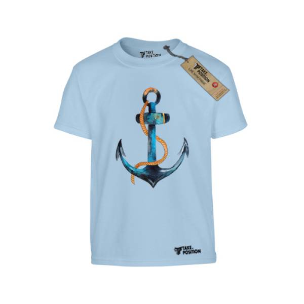 Παιδικά μπλουζάκια με στάμπες βαμβακερά Takeposition H-cool Anchor, Γαλάζια, 806-4010 