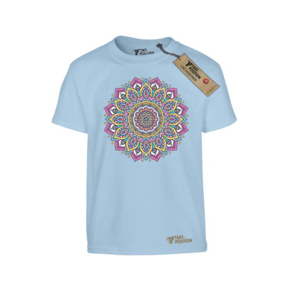Παιδικά μπλουζάκια με στάμπες βαμβακερά Takeposition H-cool Mandala, Γαλάζια, 806-4015 