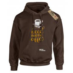 Hoodie φούτερ με κουκούλα Ενηλίκων Takeposition H-cool , Need More Coffe, Καφέ,  907-4025-18