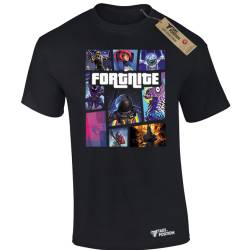 Ανδρικό μπλουζάκι gaming  βαμβακερό Takeposition Fortnite collage, Μαύρη, 320-4649-02