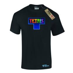 Ανδρικό μπλουζάκι t-shirt  βαμβακερό Takeposition Game Tetris Logo, Μαύρη, 320-4745