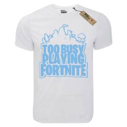 T-shirt unisex T-cool λευκό Fortinite too busy, 900-4646
