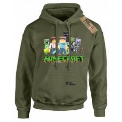 Μπλούζα φούτερ με κουκούλα Takeposition H-cool ,  Minecraft Games Heroes, Χακί, 907-4769-15