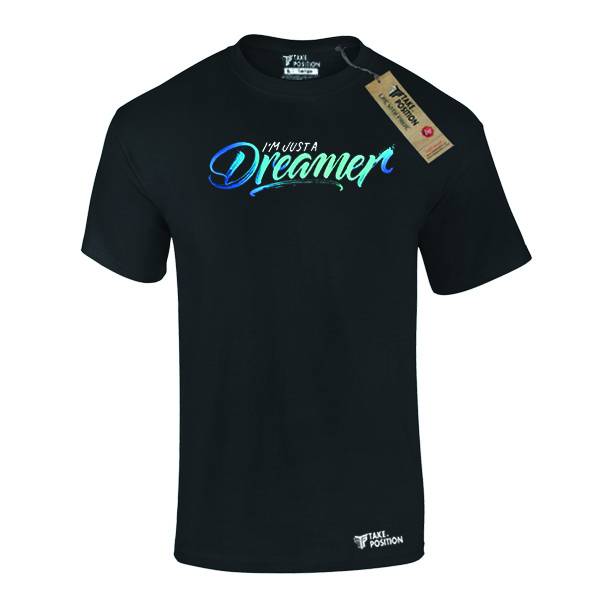 T-shirt ανδρικά βαμβακερά Takeposition Iam a Dreamer, Μαύρο, 320-5000 
