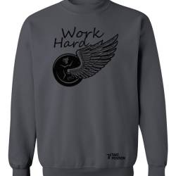 Φούτερ μπλούζα Ενηλίκων Τakeposition,  Work Hard, Γκρι σκούρο, 332-5503-08