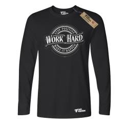 Ανδρική μπλούζα μακριά μανίκια βαμβακερή Takeposition Work Hard, Μαύρο, 333-5514-02