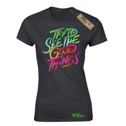 Αθλητικό γυναικείo t-shirt Takeposition Good Things μαύρο, 504-5518-02