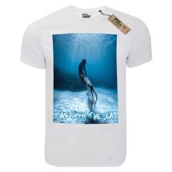 T-shirt unisex Takeposition T-cool λευκό One with the sea, 900-5507S