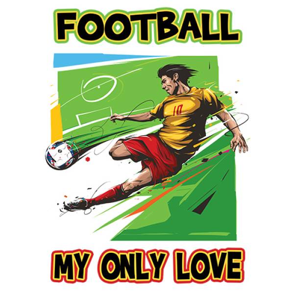 T-shirt unisex T-cool λευκό Football my only love, 900-5528 