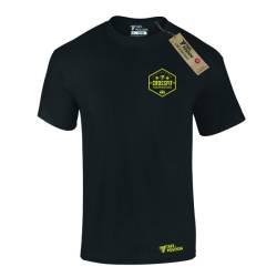 Ανδρικό αθλητικό μπλουζάκι t-shirt  βαμβακερό Takeposition small logo Crossfit dumbell, Μαύρο, 320-5574