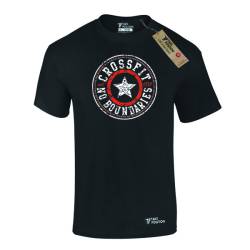 Αθλητικό ανδρικό μπλουζάκι t-shirt  βαμβακερό Takeposition Crossfit No Boundaries, Μαύρο, 320-5575