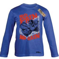 Αθλητική παιδική μπλούζα μακρυμάνικη λεπτή Takeposition No Pain No Gain Σε Μπλε ρουαλ, 814-5523-10