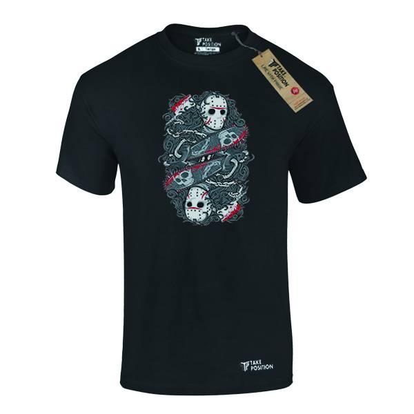 Ανδρικό μπλουζάκι t-shirt  βαμβακερό Takeposition  Halloween Mirror, Μαύρο, 320-8002 