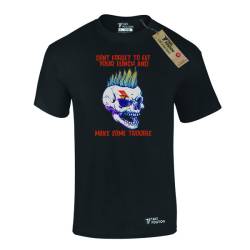 Ανδρικό μπλουζάκι t-shirt  βαμβακερό Takeposition Make Trouble, Μαύρο, 320-8019