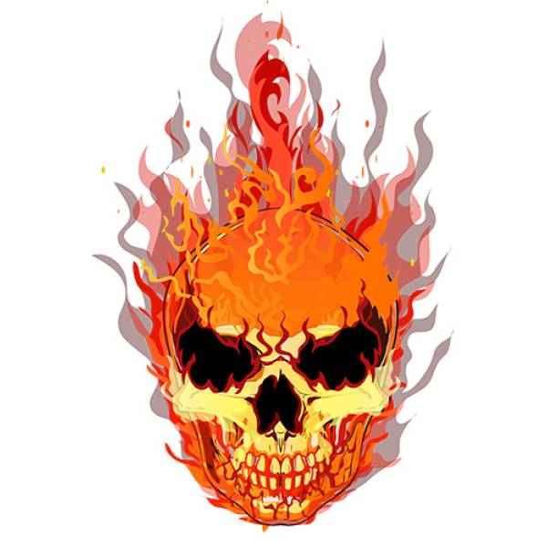 T-shirt unisex Takeposition T-cool λευκό Fire Scull, 900-8004 