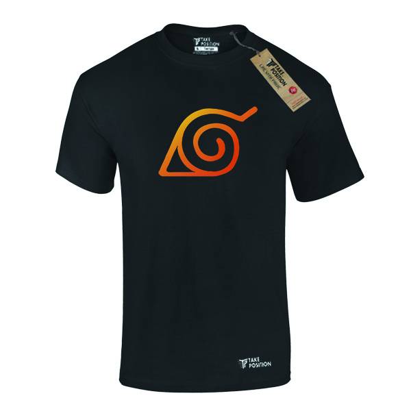 Ανδρικό μπλουζάκι t-shirt  βαμβακερό Takeposition Anime Naruto logo symbol , Μαύρο, 320-1066