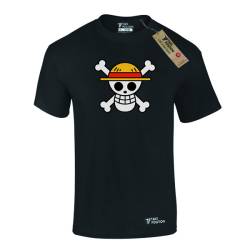 Ανδρικό μπλουζάκι t-shirt  βαμβακερό Takeposition Anime One piece straw hat , Μαύρο, 320-1067