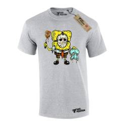 T-shirt ανδρικά με στάμπες cartoon βαμβακερά Takeposition Maniac Bob, Γκρι, 320-1204