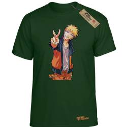 T-shirt ανδρικά με στάμπες βαμβακερά Takeposition Anime Naruto Victory, Κυπαρρισί, 320-1334-12