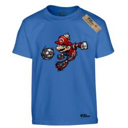 Μπλουζάκι παιδικό κοντομάνικο βαμβακερό Takeposition H-cool Mario Football, Μπλε, 806-1286-10