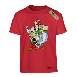 Μπλουζάκι παιδικό κοντομάνικο βαμβακερό Takeposition H-cool Asterix & Obelix, Κόκκινο, 806-1295-05