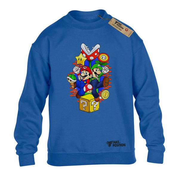 Takeposition H-cool Παιδικές μπλούζες φούτερ Mario Bros Ready To Play, Μπλε, 810-1302-10 