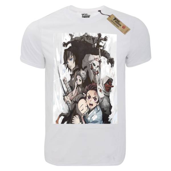 T-shirt unisex T-cool λευκό Demon Slayer poster, 900-1042 