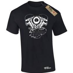 Ανδρικά t-shirt  βαμβακερά Takeposition V Motor Forever, Μαύρο, 320-9087-02