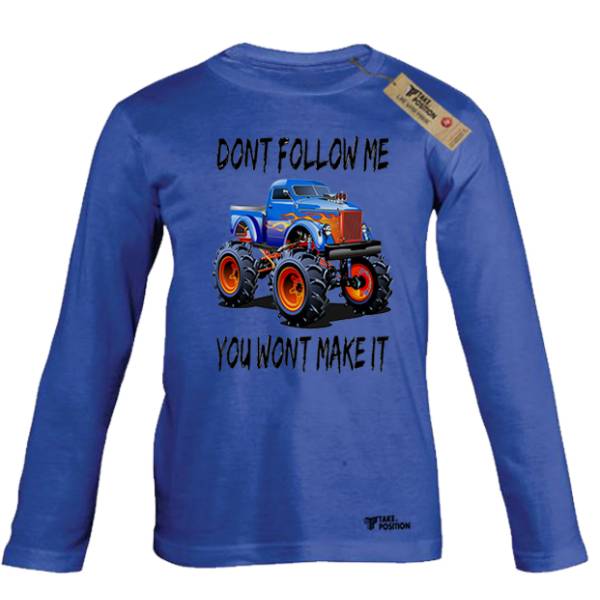 Παιδικές μπλούζες μακρυμάνικες λεπτές Takeposition, Don't Follow Me, Μπλε, 814-9014-10 