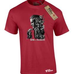 Ανδρικά t-shirt  βαμβακερά Takeposition Sons of anarchy, βυσσινί, 320-9055