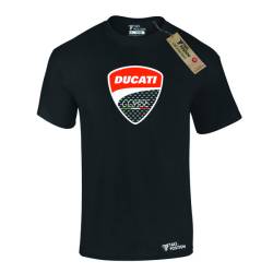 Ανδρικά μπλουζάκια βαμβακερά Takeposition Ducati corse logo, Μαύρο, 320-9068