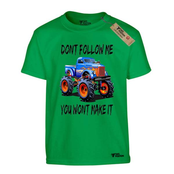 Takeposition H-cool Αστεία παιδικά μπλουζάκια βαμβακερά, Dont folliow me, Πράσινο, 806-9014 