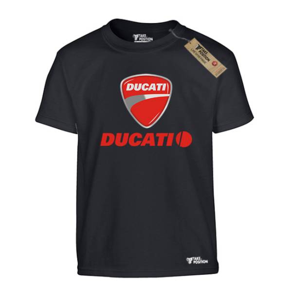 Takeposition H-cool Αστεία παιδικά μπλουζάκια βαμβακερά, Ducati, Μαύρο, 806-9056 